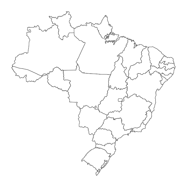 Mapa do Brasil com ilustração vetorial de estados