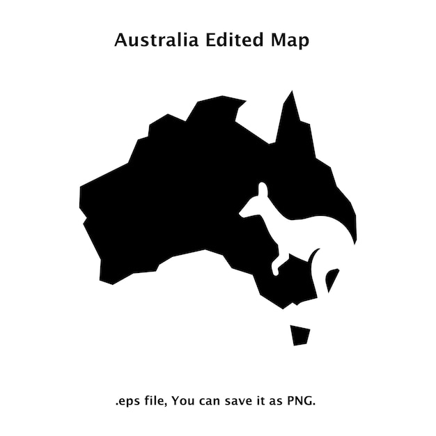 Vetor mapa do canguru da austrália