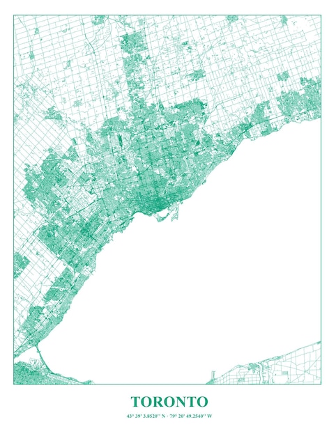 Vetor mapa do cartel de toronto, canadá