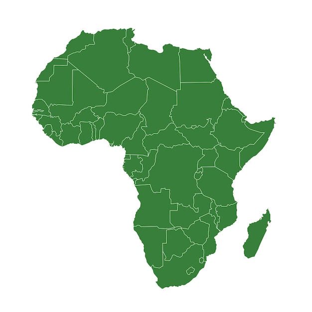 Mapa do continente africano com ilustração vetorial premium de detalhes