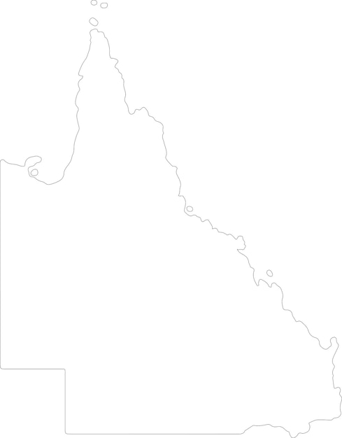 Vetor mapa do contorno de queensland, na austrália
