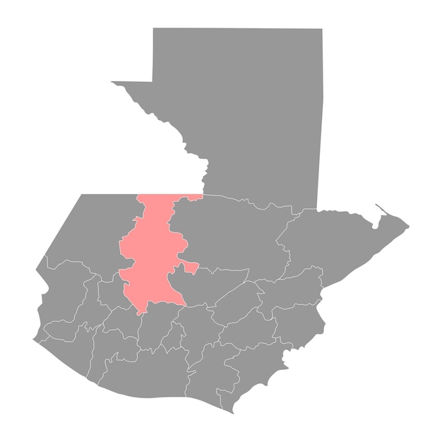 Vetor mapa do departamento de quiche divisão administrativa do país da guatemala ilustração vetorial