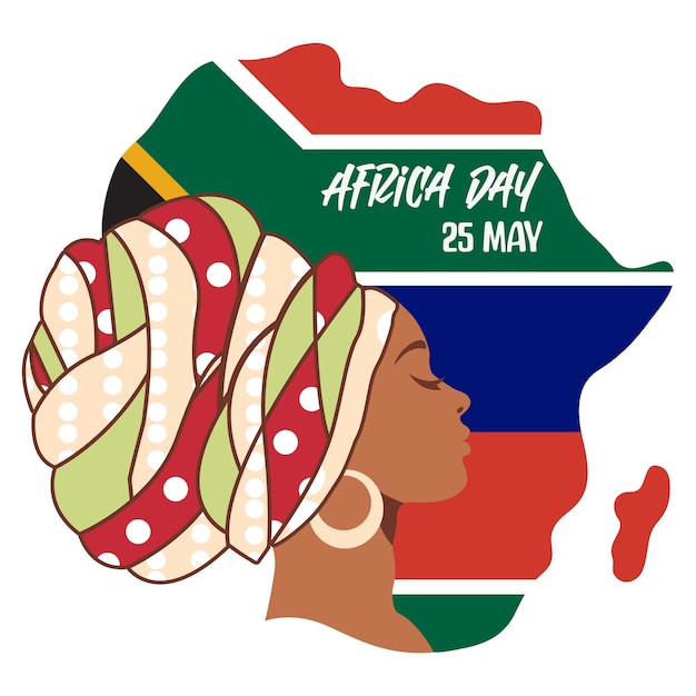 Mapa do Dia da África com vetor da senhora África