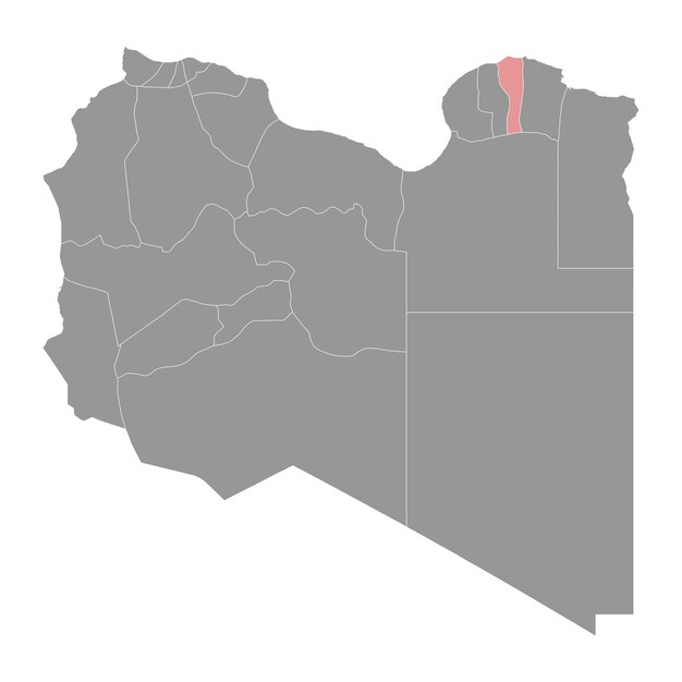 Mapa do distrito de jabal al akhdar divisão administrativa da líbia ilustração vetorial