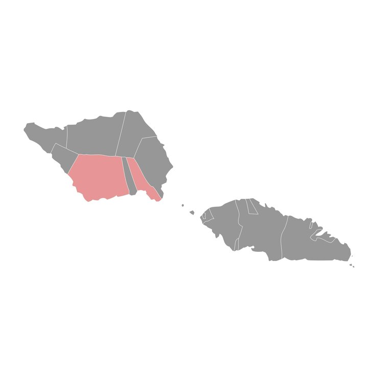 Vetor mapa do distrito de palauli divisão administrativa de samoa ilustração vetorial
