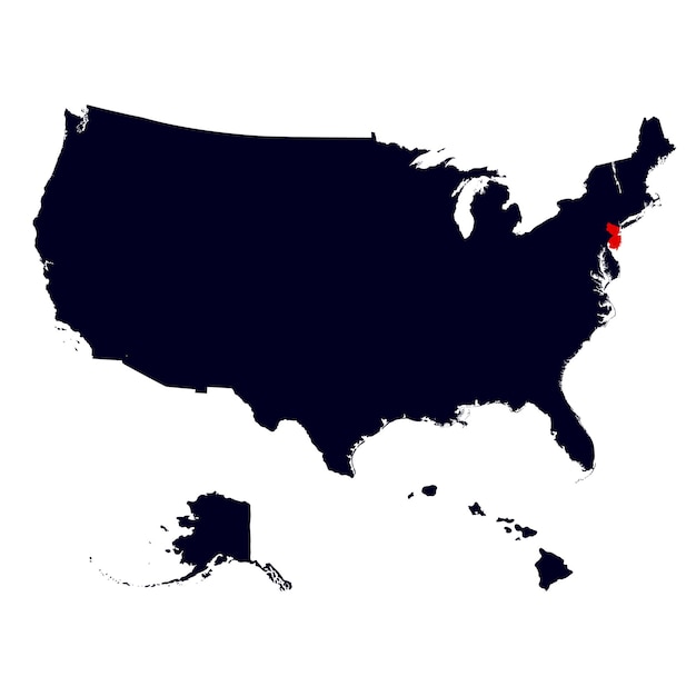 Mapa do estado americano de Nova Jersey