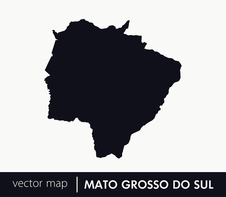 Vetor mapa do estado de mato grosso do sul unidade federativa do brasil mapa vetorial para quaisquer necessidades