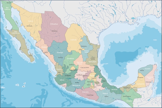 Vetor mapa do méxico