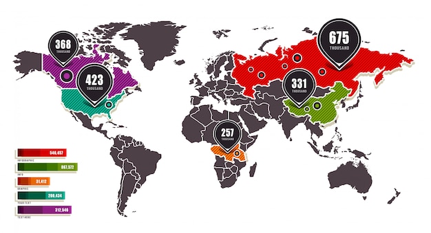 Vetor mapa do mundo de infográficos