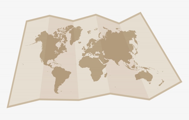 Vetor mapa do mundo de papel