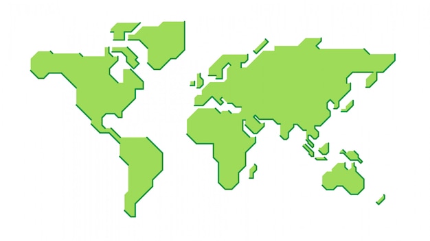 Mapa do mundo verde estilizado