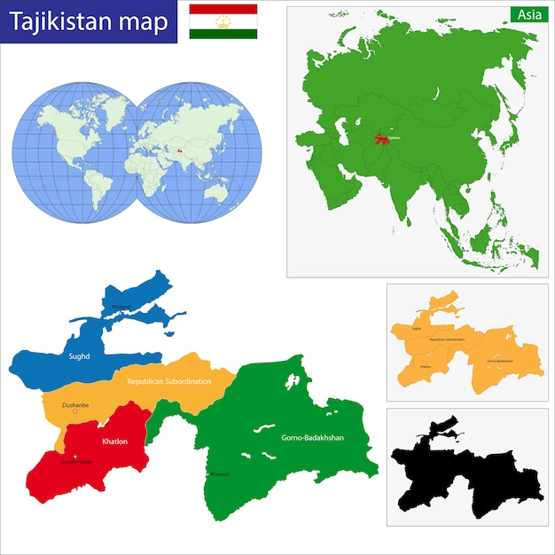 Mapa do tajiquistão