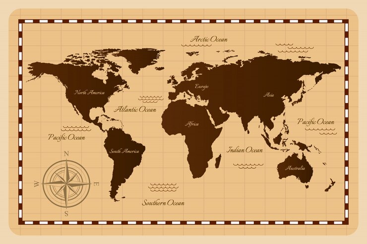 Vetor mapa do velho mundo. ilustração.