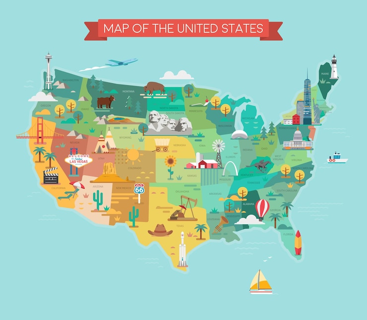 Mapa dos Estados Unidos