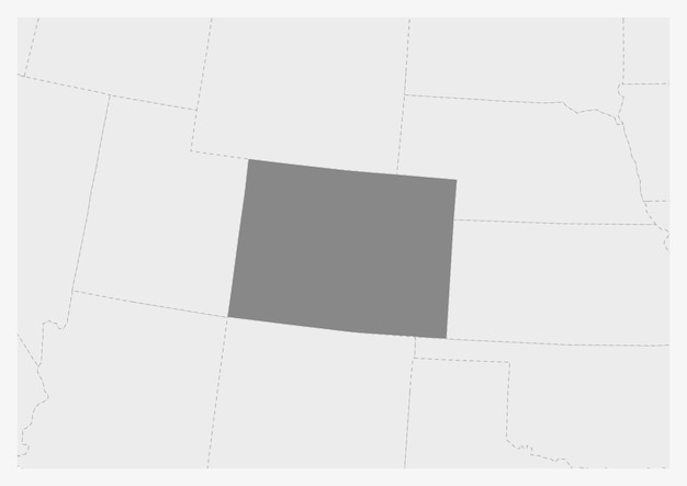 Mapa dos eua com mapa destacado do estado do colorado