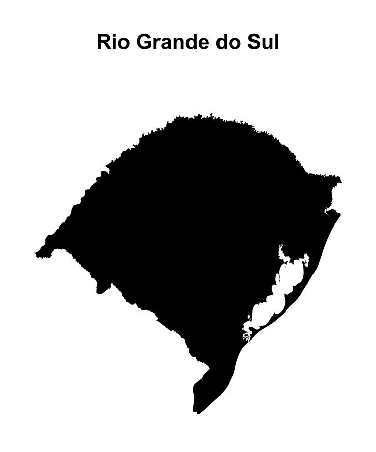 Mapa em branco do estado do Rio Grande do Sul