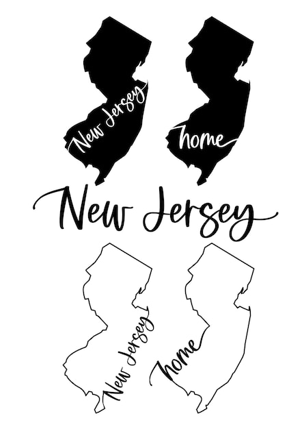 Mapa estilizado da ilustração vetorial do estado americano de nova jersey