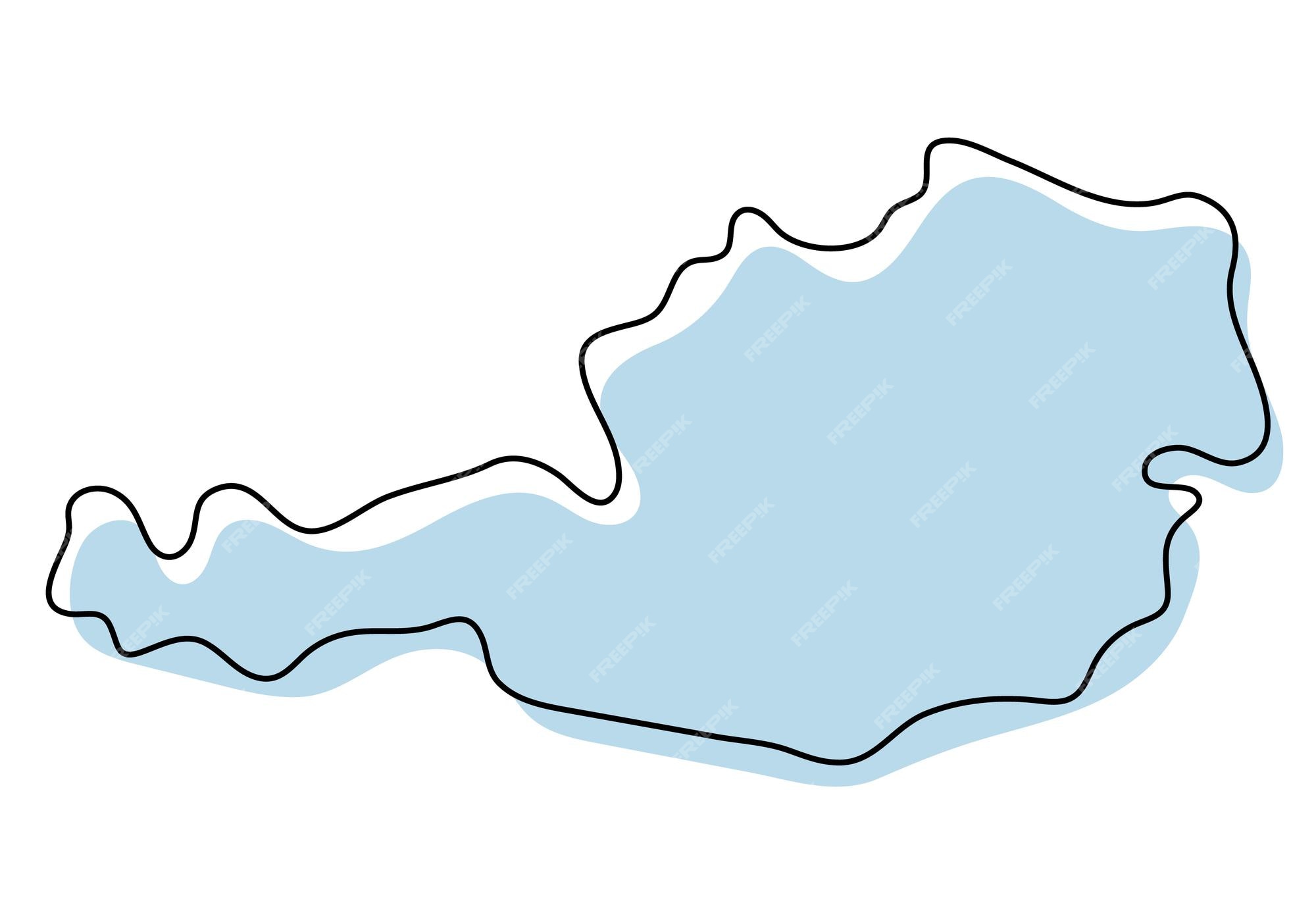 Áustria simplificou o mapa ilustração do vetor. Ilustração de europeu -  100123873