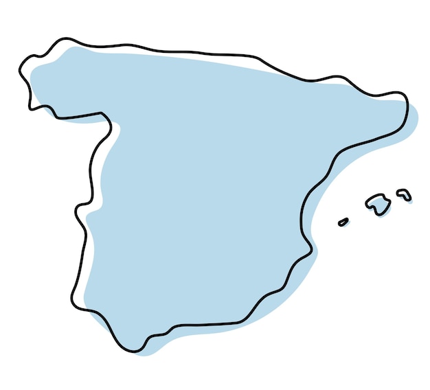 Contorno simples do mapa de portugal, em estilo de esboço