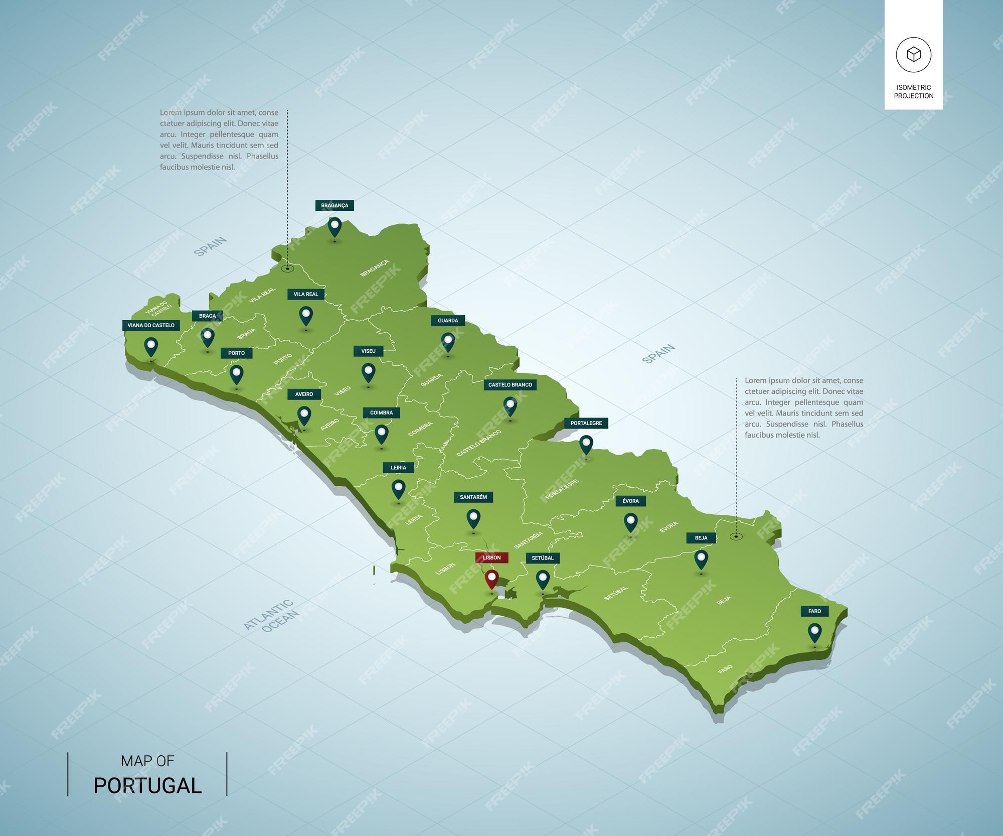 Mapa das cidades de Portugal: principais cidades e capital de Portugal