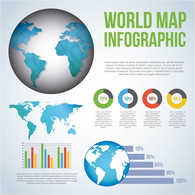 Mapa gráfico infográfico gráfico do mapa
