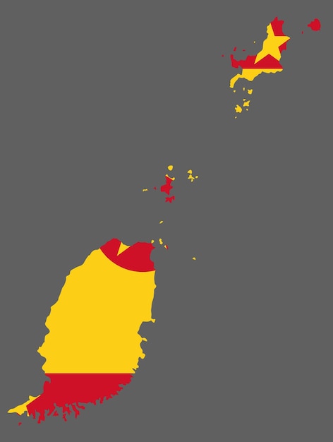 Mapa granada com cartografia de bandeira da américa do norte