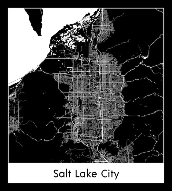 Mapa mínimo da cidade de salt lake city (estados unidos, américa do norte)