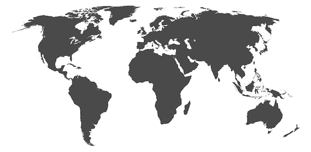 Mapa-múndi vista do planeta terra plana modelo de mapa-múndi