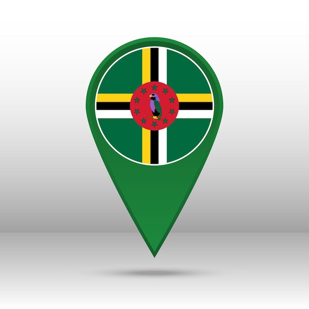 Mapa pin bandeira dominica