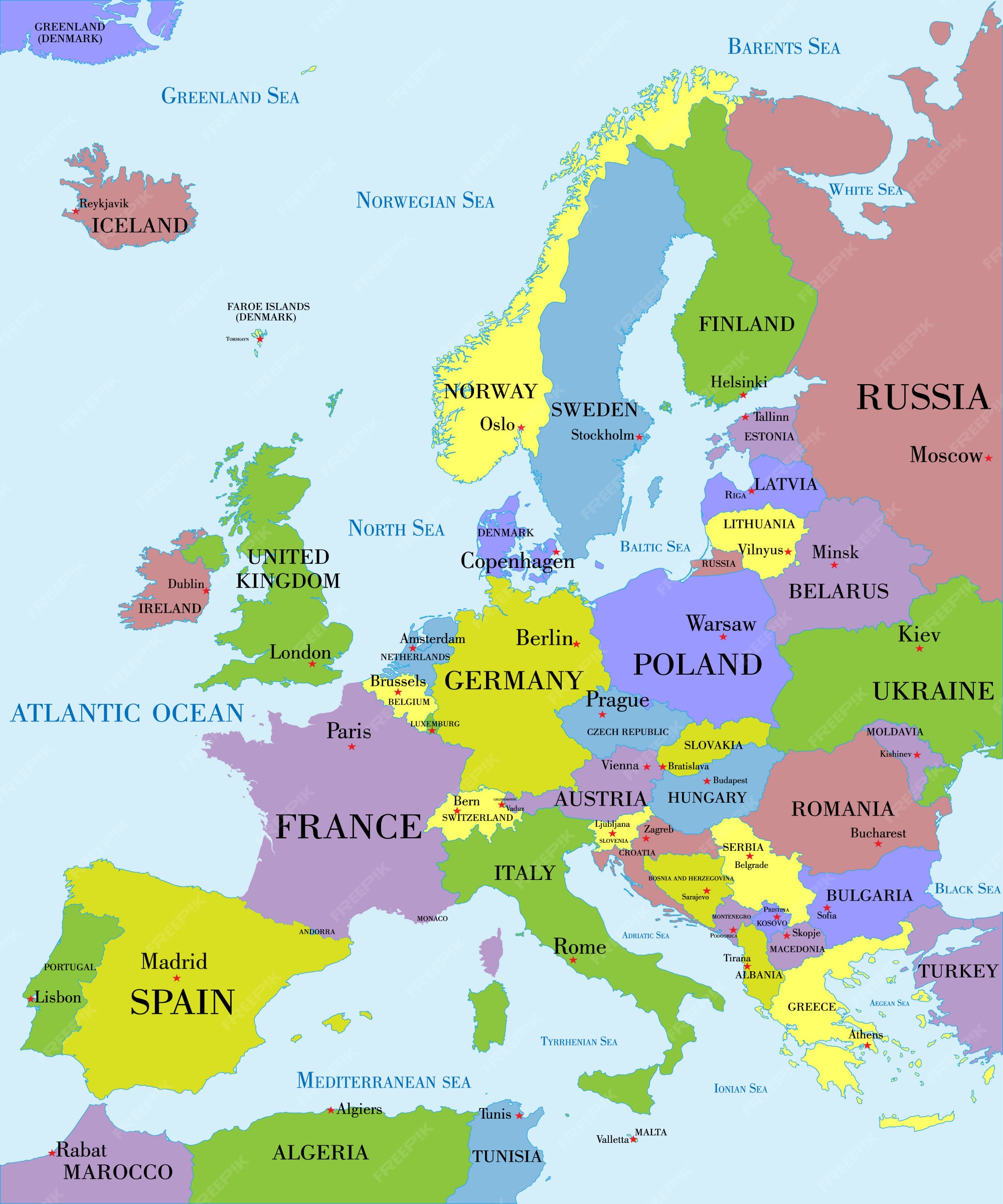 Mapa político de Europa Diagram