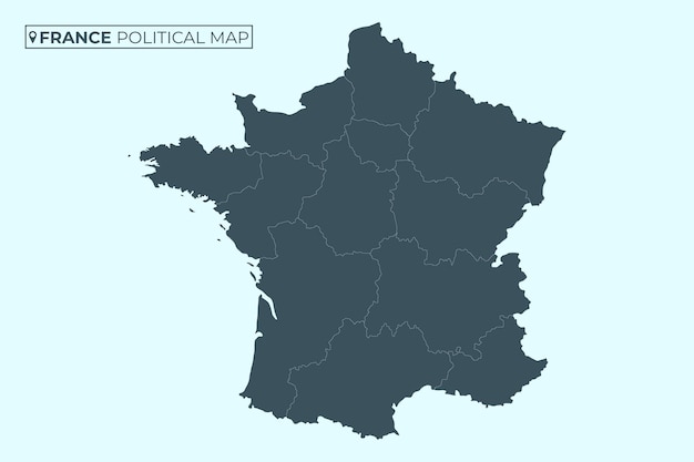 Vetor mapa político da frança