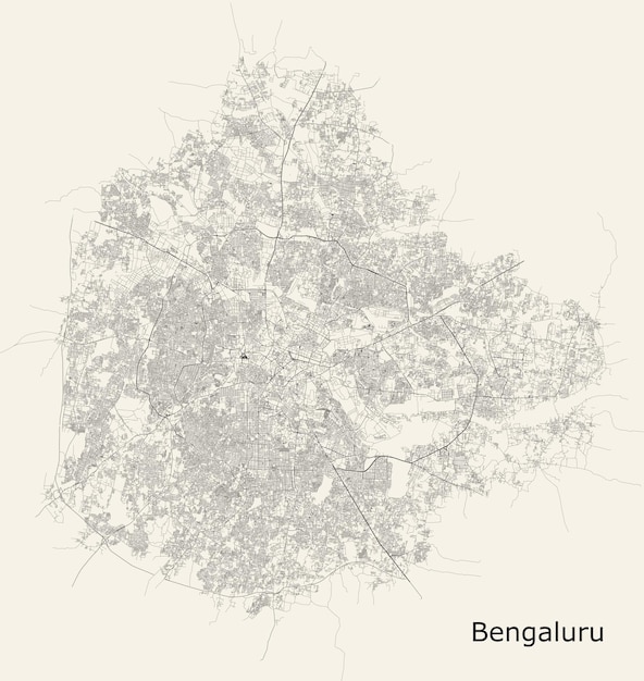 Mapa rodoviário da cidade de bengaluru, karnataka, índia