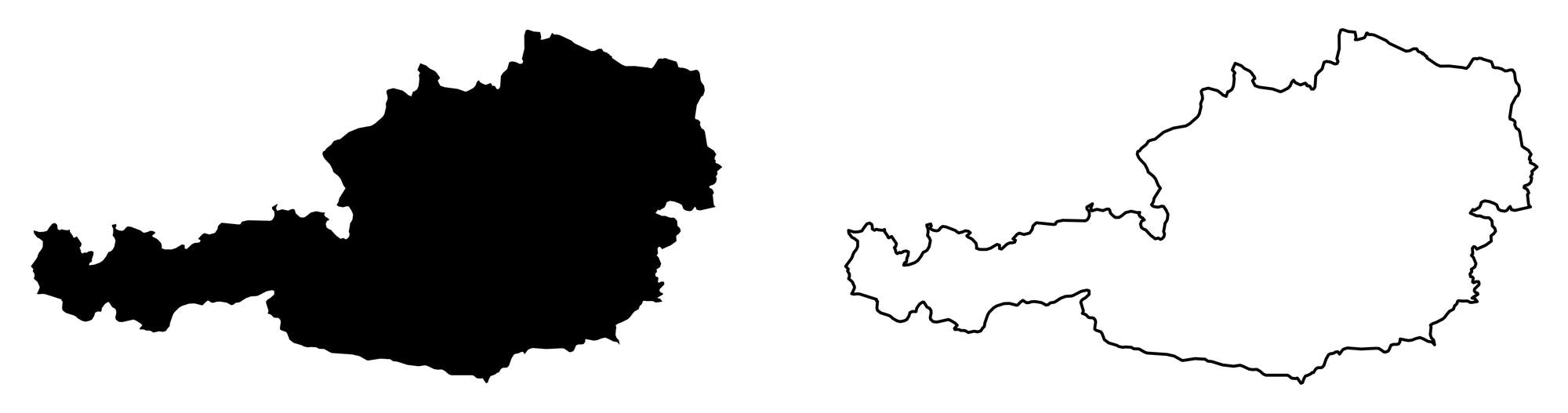 Mapa simples (apenas cantos afiados) do desenho vetorial de portugal.  projeção de mercator. versão preenchida e delineada.