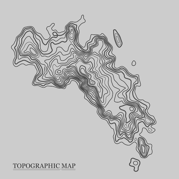 Mapa topográfico Ilustração vetorial Plano de fundo do mapa de contorno