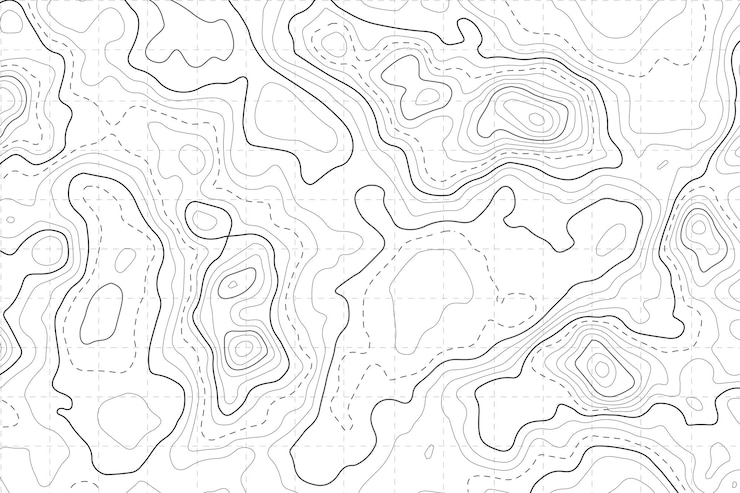 Vetor mapa topográfico retro mapa de contorno geográfico grelha de contorno abstrato ilustração vetorial