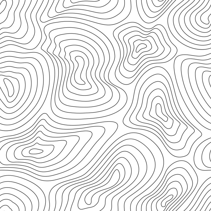 Vetor mapa topográfico topógrafo sem costura padrão linear de fundo para mapeamento e equalizador de áudio pano de fundo ilustração vetorial