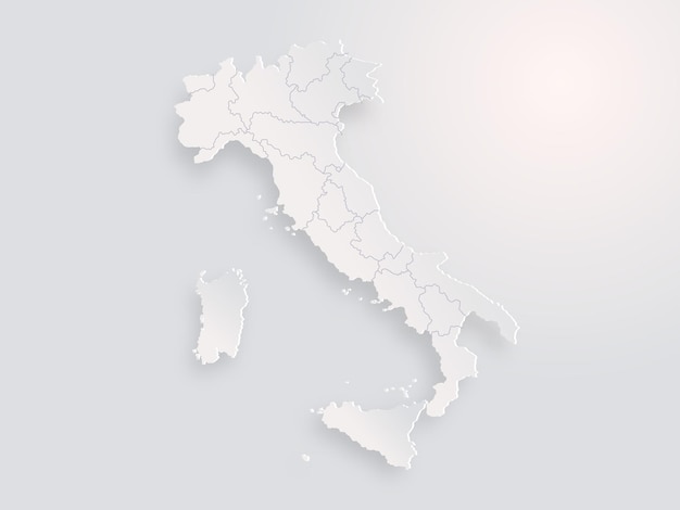 Mapa vetorial altamente detalhado em um mapa da Itália de fundo cinza