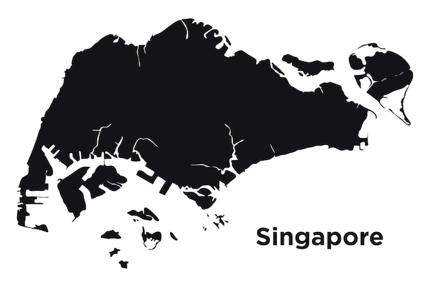 Mapa vetorial altamente detalhado Singapura