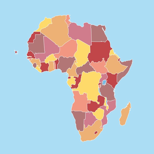 Vetor mapa vetorial da áfrica