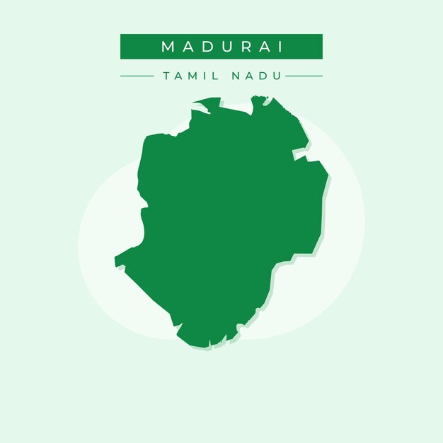 Mapa vetorial da ilustração de madurai