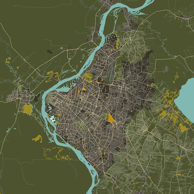 Vetor mapa vetorial de assunção paraguai