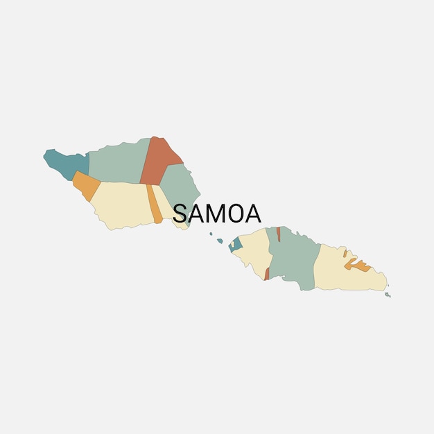 Vetor mapa vetorial de samoa com divisões administrativas