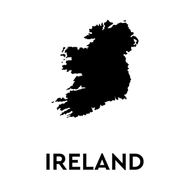 Mapa vetorial do país da Irlanda em fundo branco