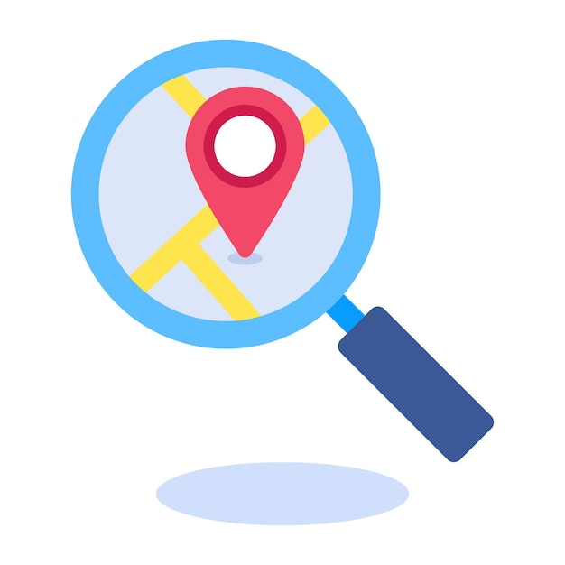 Mapa vetorial e ícones planos de localização