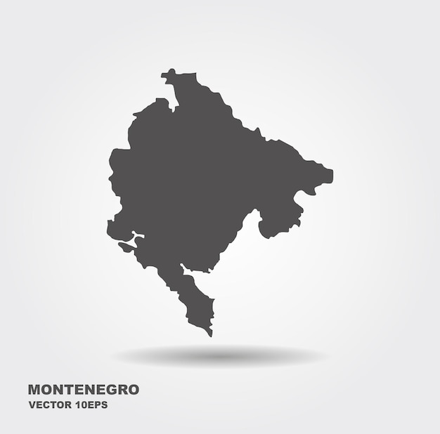 Mapa vetorial ícone de vetor plana montenegro com sombra