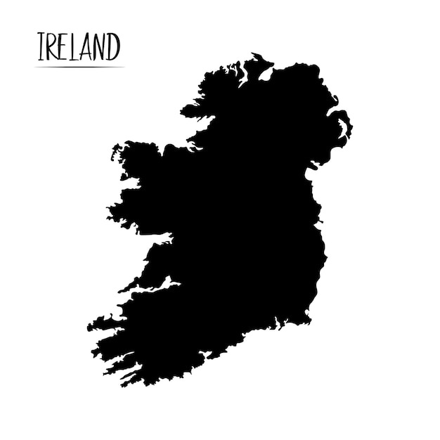 Mapa vetorial mapa da irlanda em fundo branco