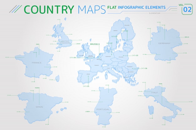 Mapa de Portugal e Espanha - Europa Destinos