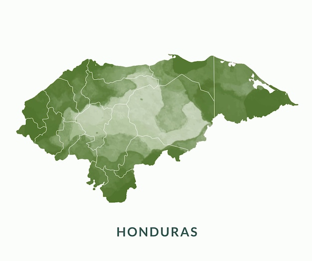 Mapas de ilustração vetorial de estilo aquarela de honduras