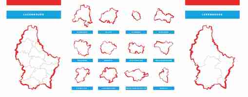 Vetor mapas do luxemburgo