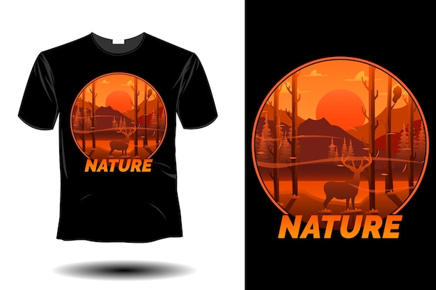 Maquete da natureza com design retro vintage